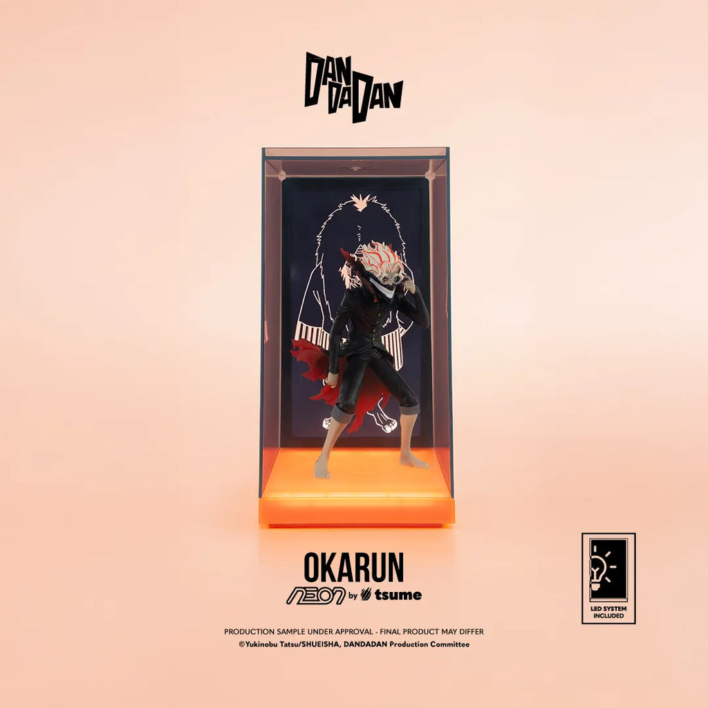 Dandadan Okarun Neon Figure – Detailed 1/9 Scale PVC Collectible Figure with Integrated Display Box and Light-Up Base