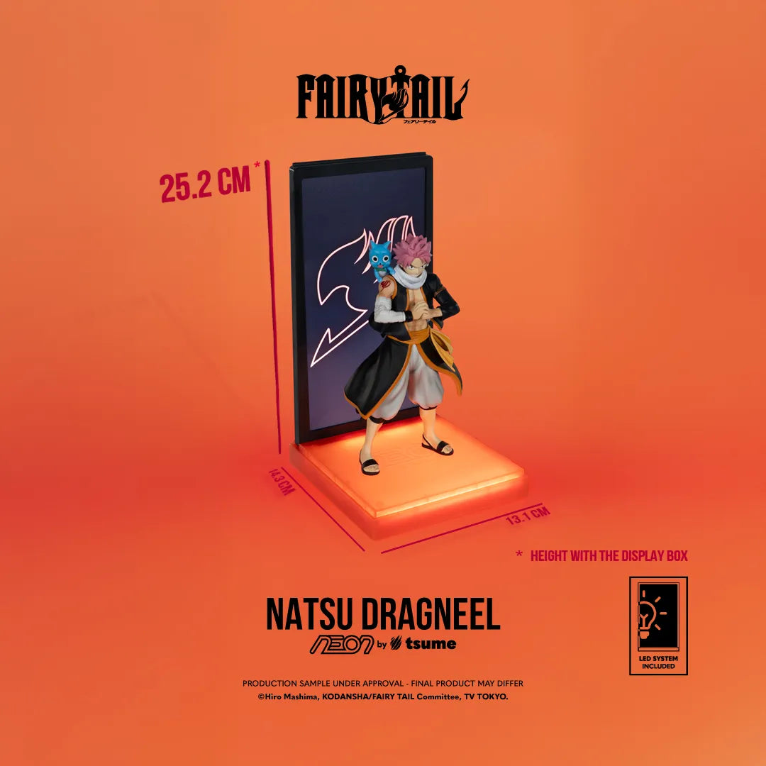 Fairy Tail Natsu Dragneel Neonfigur i PVC, skala 1/9 med inbyggd belysning och USB-C-kabel