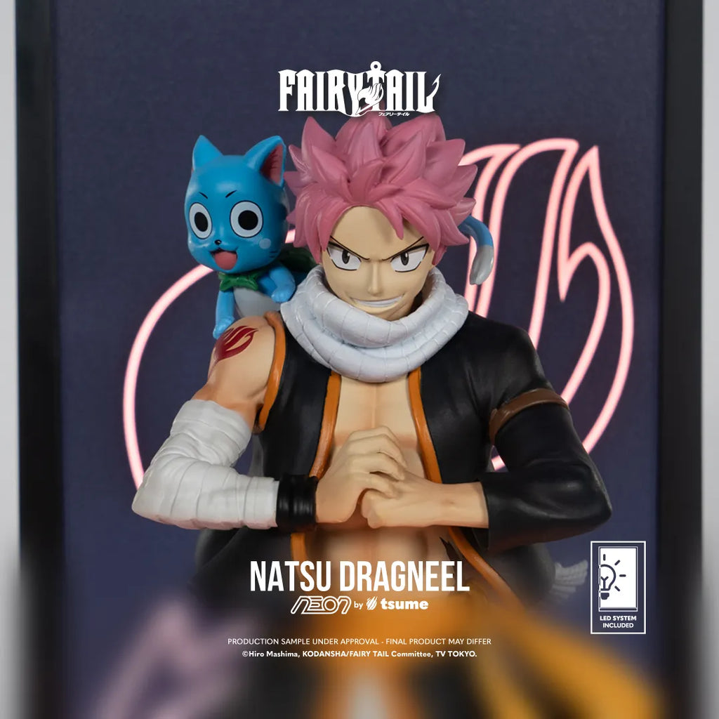 Fairy Tail Natsu Dragneel Neonfigur i PVC, skala 1/9 med inbyggd belysning och USB-C-kabel