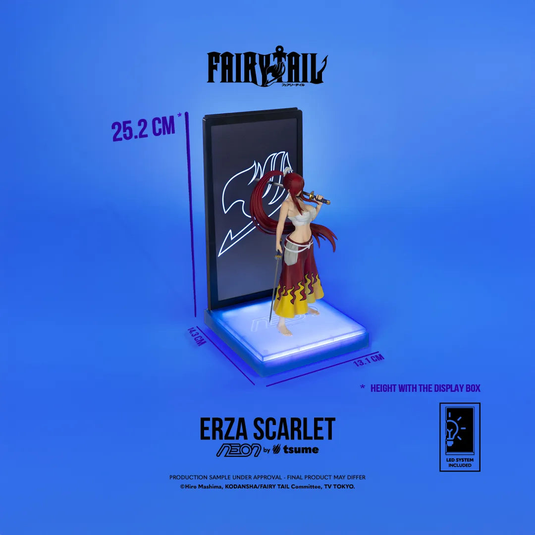 Fairy Tail Erza Scarlet Neonfigur i PVC, skala 1/9 med integrerad display och bakgrundsbelysning