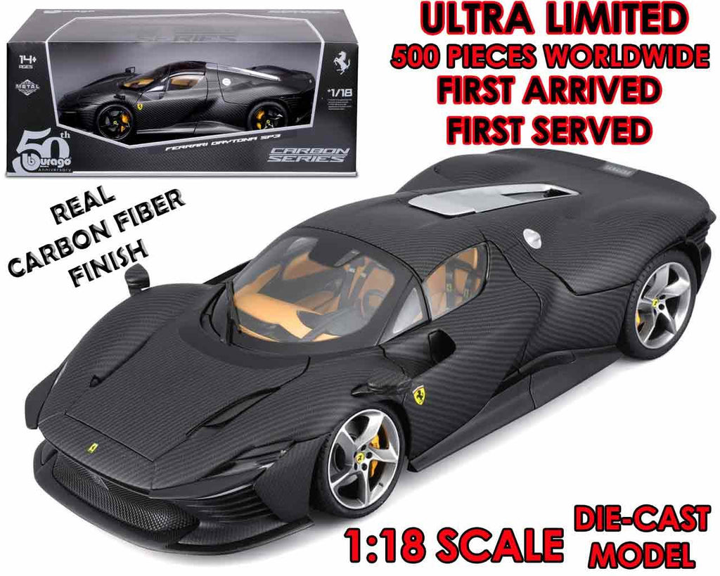 Ferrari Daytona SP3 50th Anniversary Special Carbon Fiber Paintwork Limited Edition - 1:18 Diecast Model
