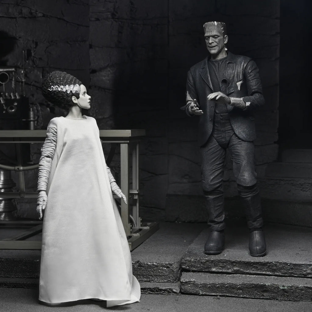 Universal Monsters Bruden av Frankenstein 90-års Monster och Hans Partner Svartvit 2-pack