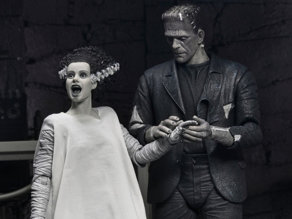 Universal Monsters Bruden av Frankenstein 90-års Monster och Hans Partner Svartvit 2-pack