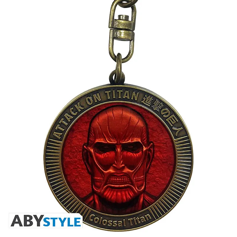 Attack On Titan Colossal Titan Medallion Metal Keychain