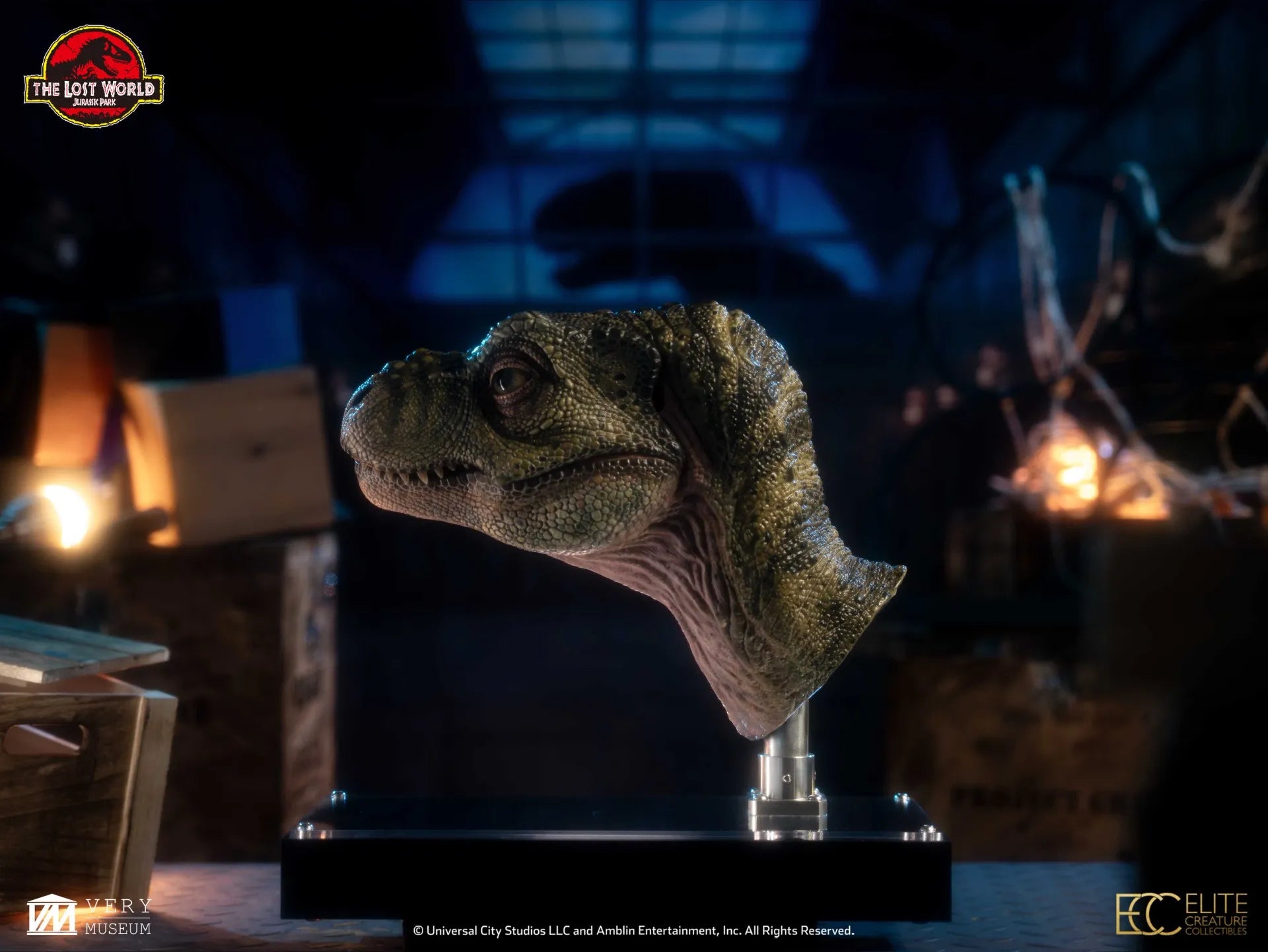 Jurassic Park 2 Junior T-rex Byst Reproduktion – Detaljerad och Begränsad Samlarutgåva