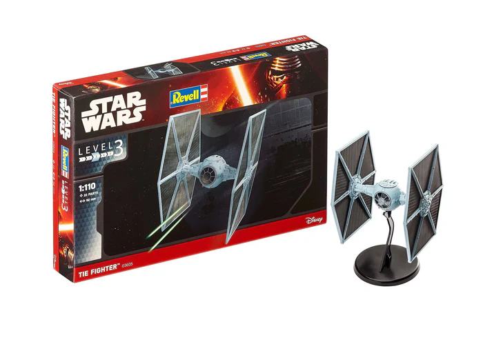Star Wars TIE Fighter Mk Modellbyggsats för Klistrande och Målning - Plastmodell av Rymdskeppet TIE Fighter från Star Wars