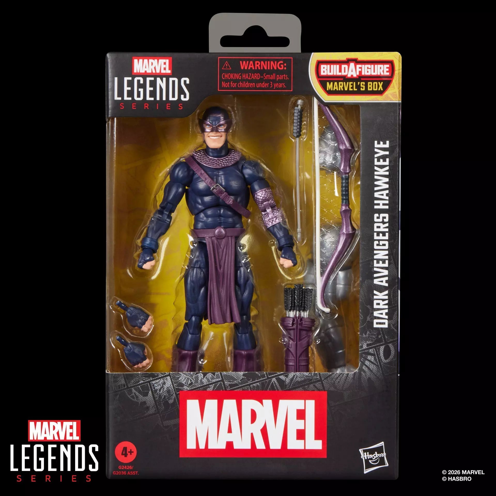 Marvel Legends Byggbar Figursserie Box Mörka Avengers Hawkeye Actionfigur