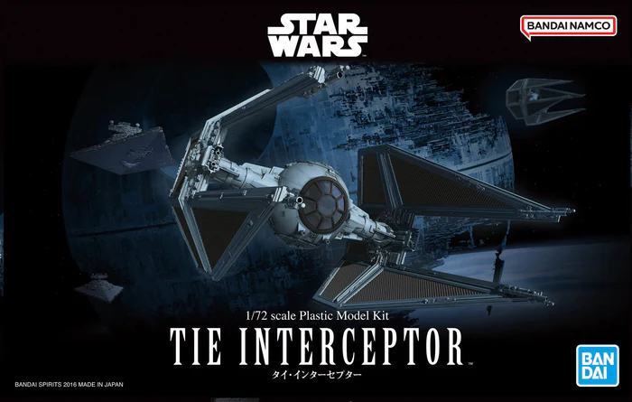Star Wars Tie Interceptor modellkit av Bandai i skala 1:72
