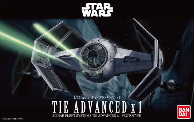 Star Wars Tie Advanced (Bandai) - Detaljerad Modellbyggsats i Skala 1:72