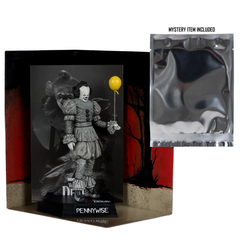 Filmfanatiker Movie Maniacs 15 cm Posed Welcome To Derry Wv2 Pennywise Svartvit