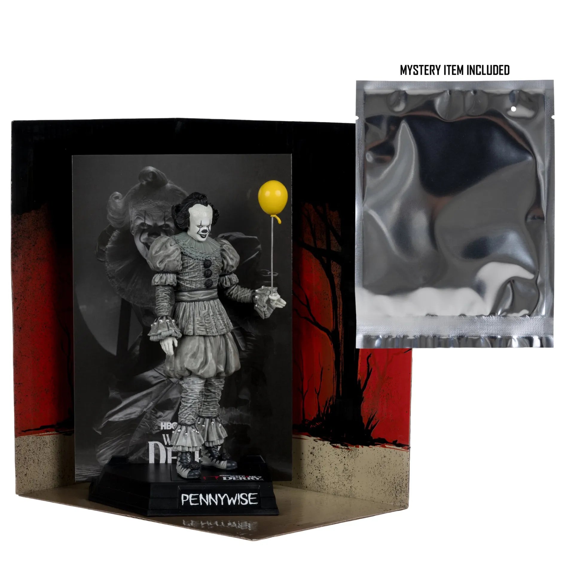 Filmfanatiker Movie Maniacs 15 cm Posed Welcome To Derry Wv2 Pennywise Svartvit