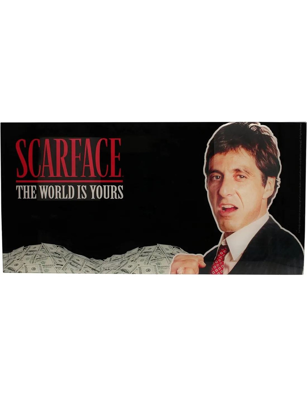 SCARFACE THE WORLD IS YOURS BLACK BACKGROUND 60x30 CM GLASS POSTER - bild 1