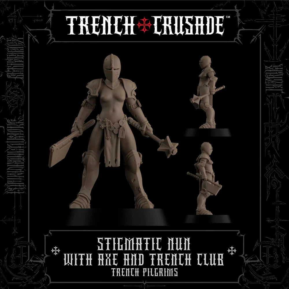 Trench Korsriddare Stigmatiska Nunna Yxa och Morgonstöt