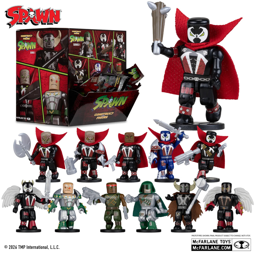 Spawn Construct-a-figure Blind Bag S1 Display (36) – Hel Serie 1 av Samlarfigurer i Slumpmässiga Blind Bags
