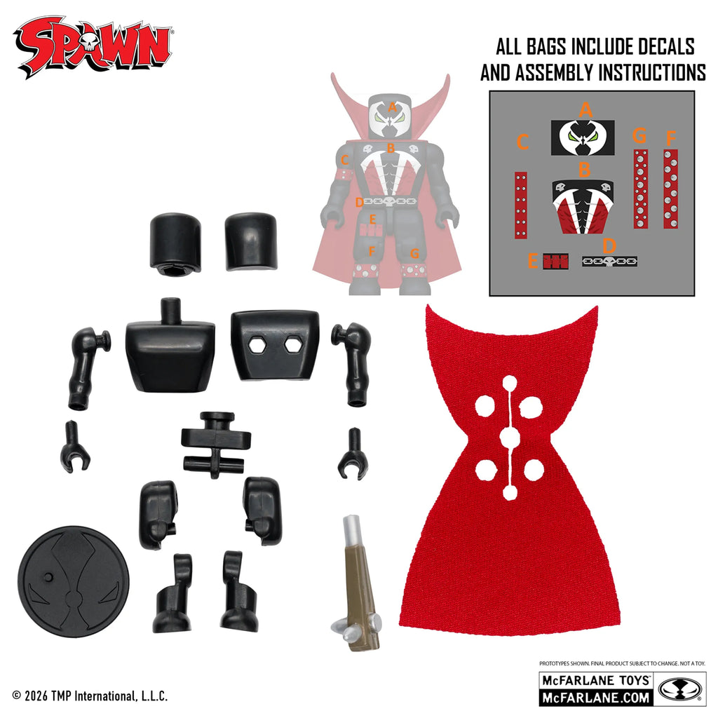 Spawn Construct-a-figure Blind Bag S1 Display (36) – Hel Serie 1 av Samlarfigurer i Slumpmässiga Blind Bags