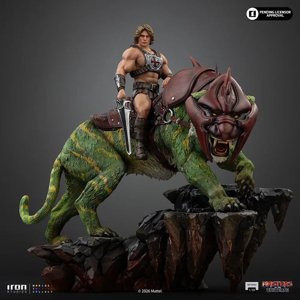 Masters Of The Universe 2026 He-man och Battlecat 1/10 Skala Figur