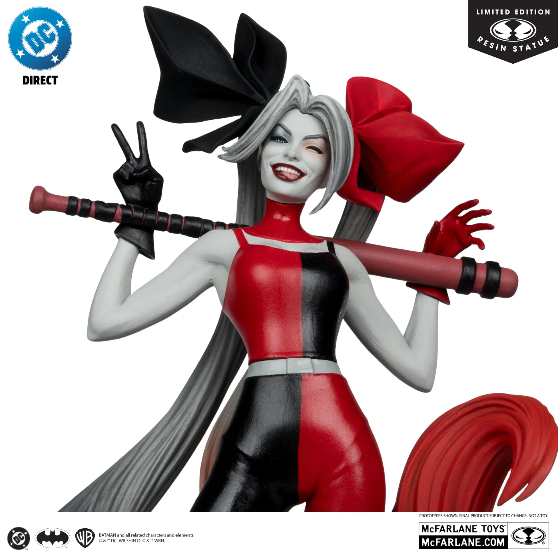 Dc Direct Harley Quinn: röd, vit och svart Harley Quinn av Alex Garner i resinfigur