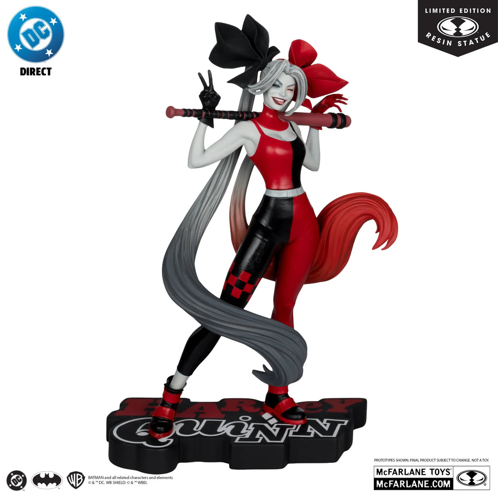 Dc Direct Harley Quinn: röd, vit och svart Harley Quinn av Alex Garner i resinfigur