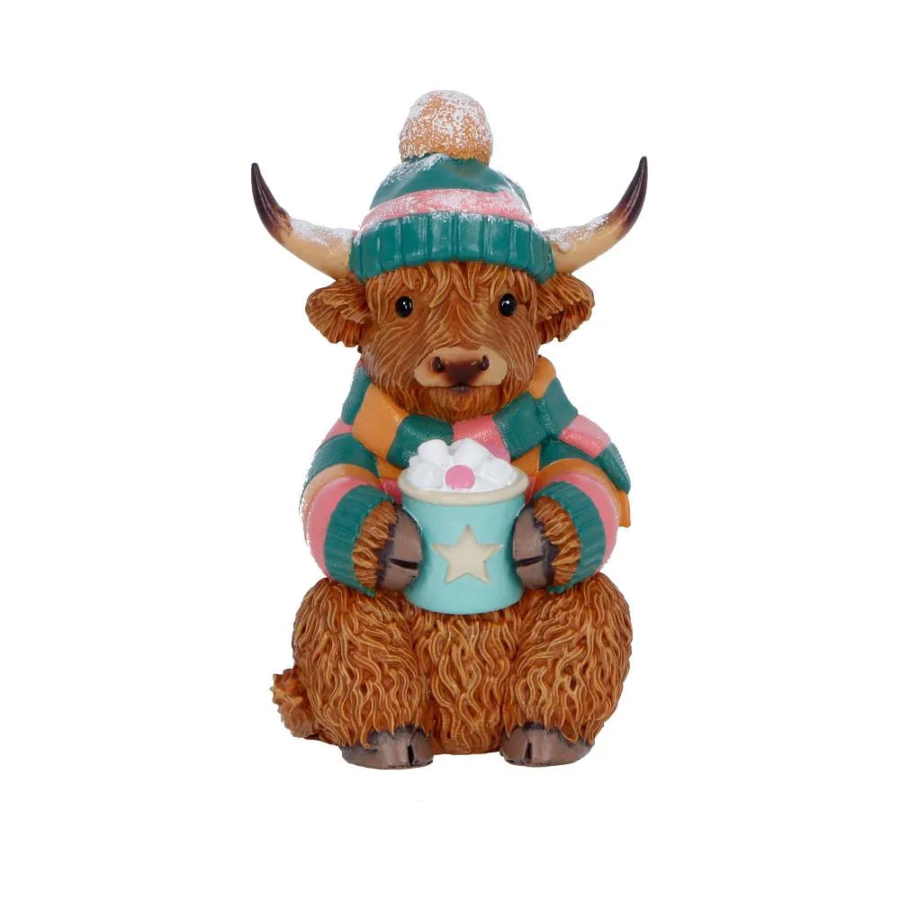 Winter Highland Cow Hot Chocolate Topper