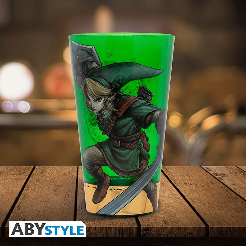 The Legend Of Zelda Link Glass (l) - High-Quality Drinking Glass with Triforce and Link Design
