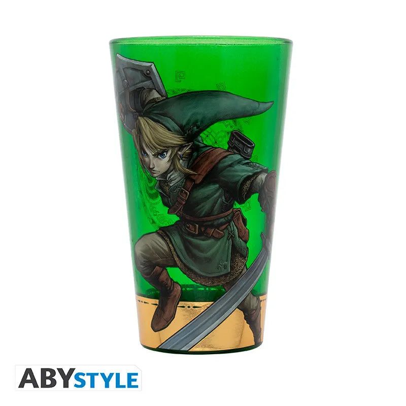 The Legend Of Zelda Link Glass (l) - High-Quality Drinking Glass with Triforce and Link Design