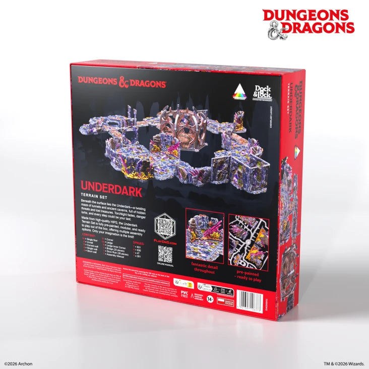 Dungeons & Lasers Målat Terrängset för Underdark i Dungeons & Dragons