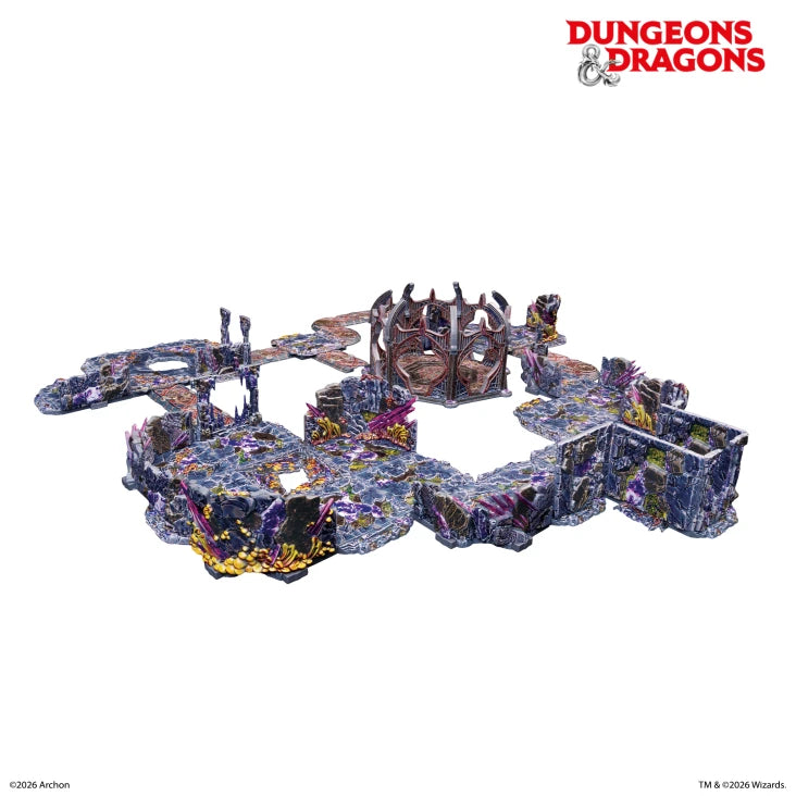 Dungeons & Lasers Målat Terrängset för Underdark i Dungeons & Dragons