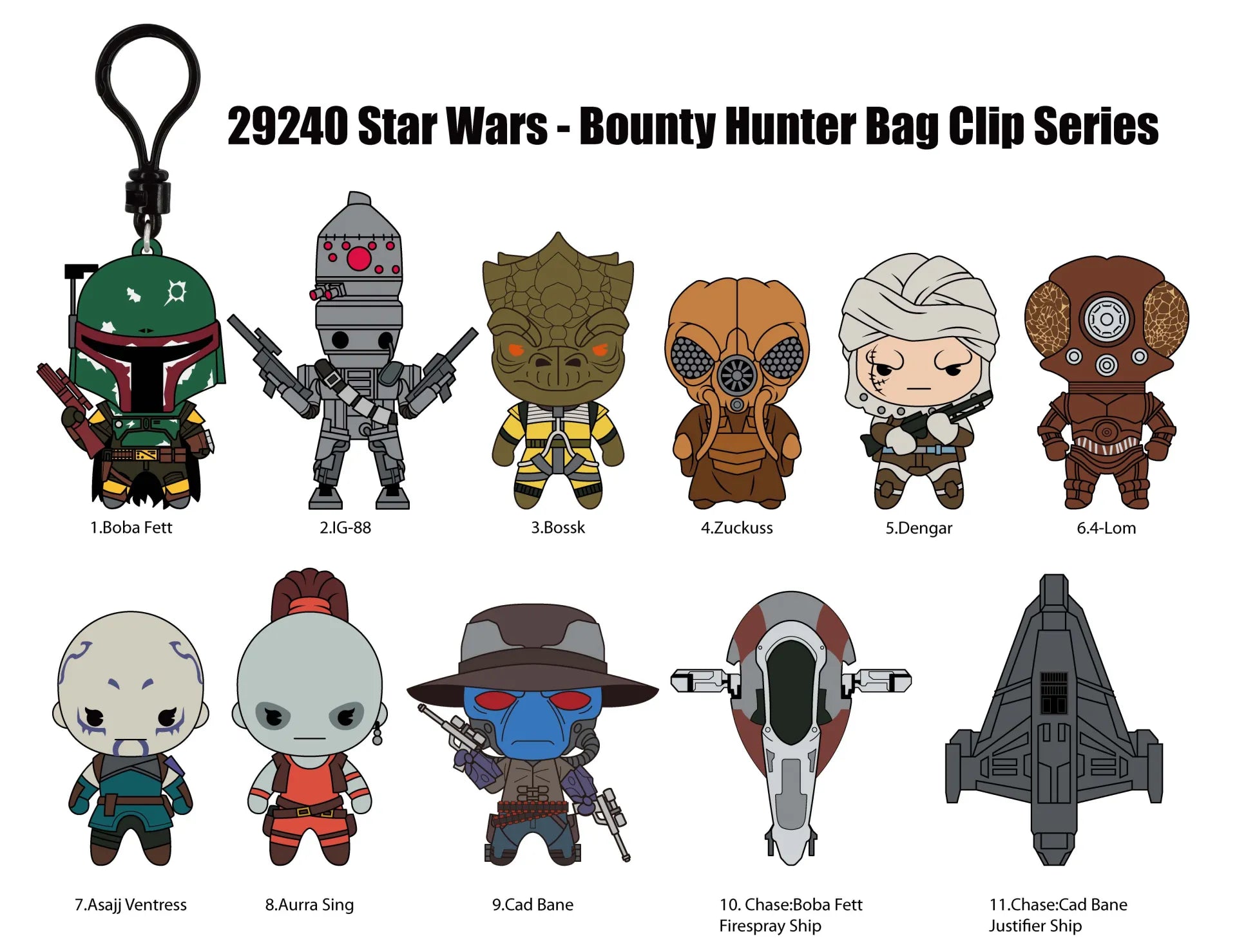 Star Wars Mest Eftertraktade Prisjägare Väsksmycke Blind Box Display (24)