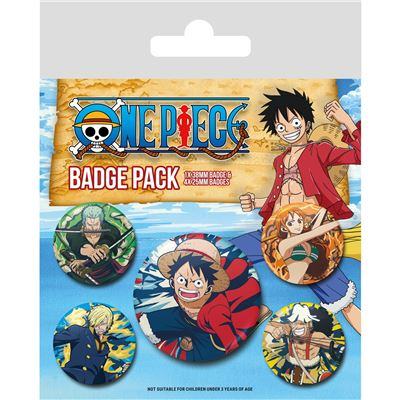 Etthålsmärkepaket från One Piece – Komplett samling med temamärken från anime, manga, film och TV-serier