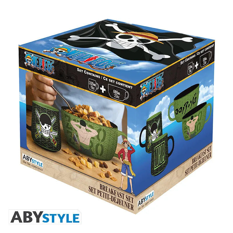 One Piece Zoro Frukostset – Komplett paket med skål och mugg från ABYstyle