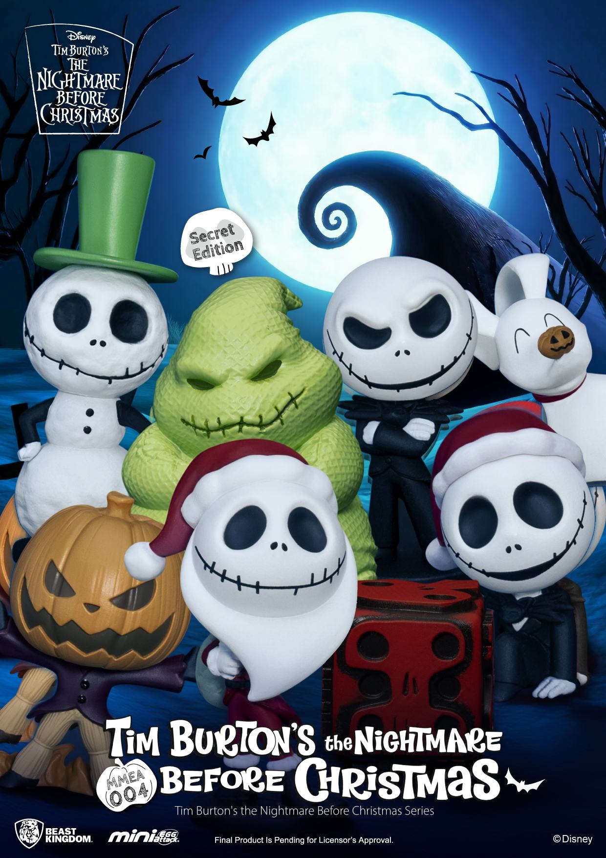 The Nightmare Before Christmas Tim Burton Series Display Set (24) - Mini Egg Attack Collectible Figures with Glow-in-the-Dark