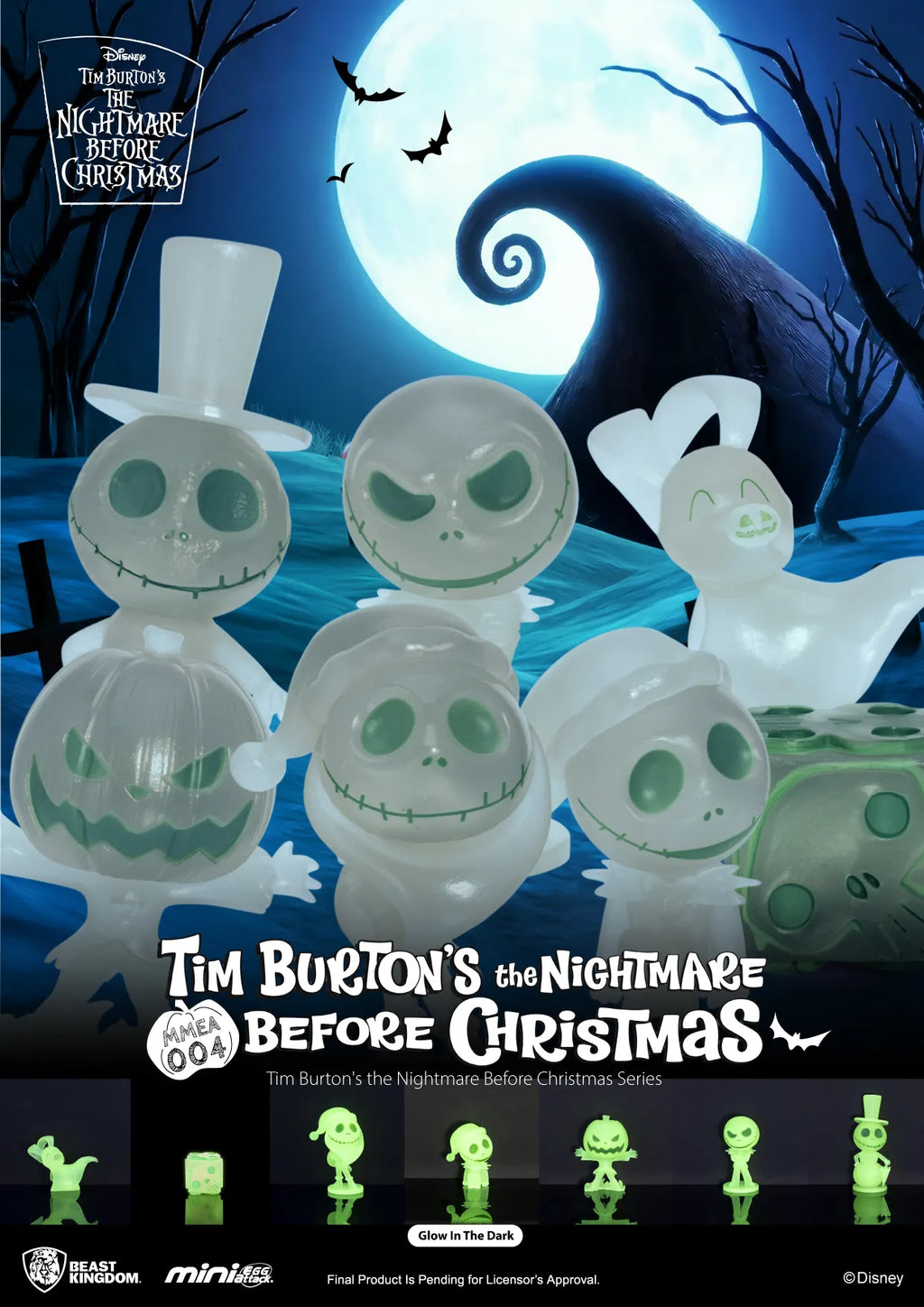 The Nightmare Before Christmas Tim Burton Series Display Set (24) - Mini Egg Attack Collectible Figures with Glow-in-the-Dark