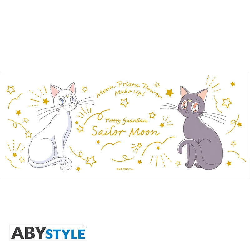 Sailor Moon Luna & Artemis Katter Mugg – Officiell Figursamlarprodukt med 320 ml Kapacitet och Svart Fönsterkartong