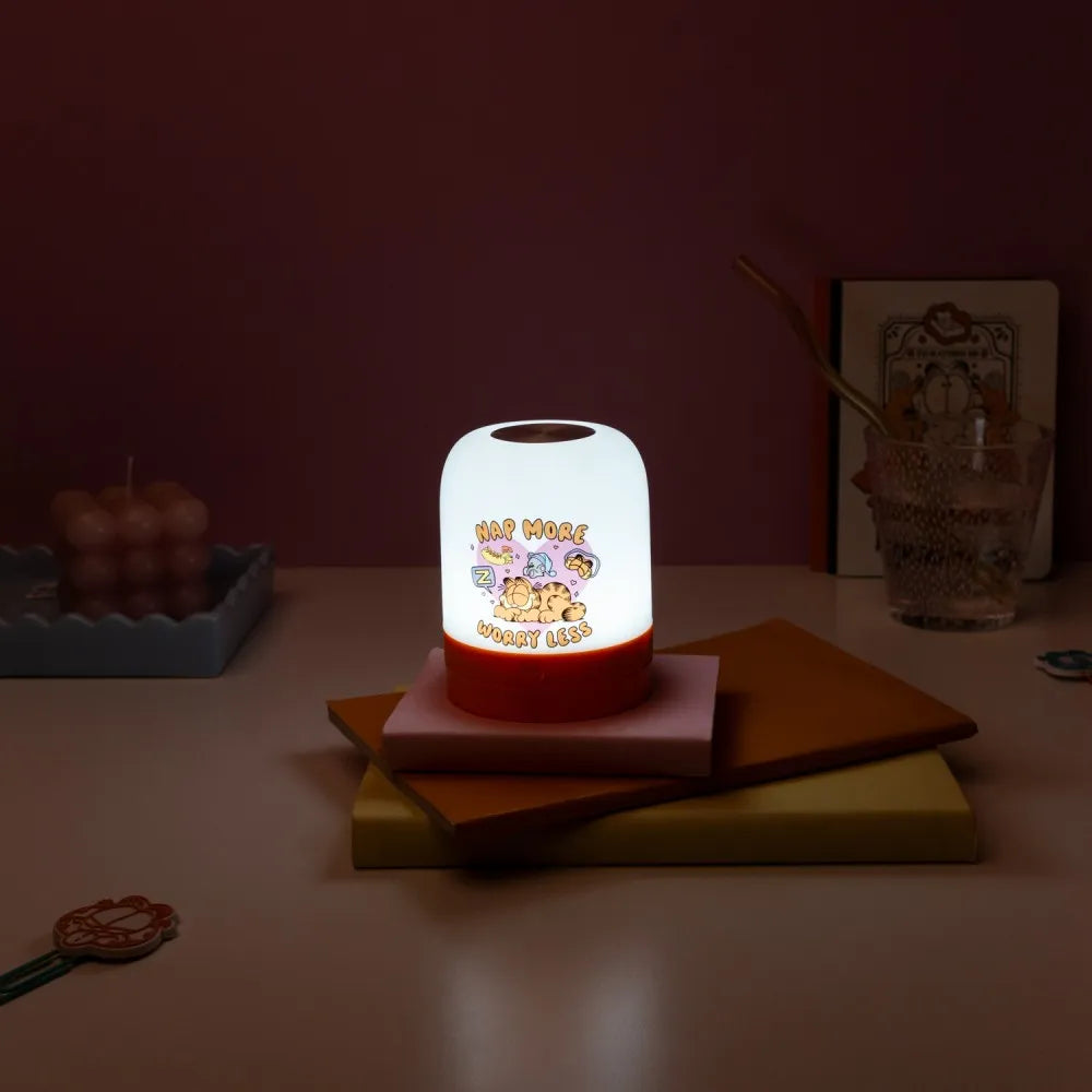 Garfield rumslampa med LED-belysning och uppladdningsbart batteri
