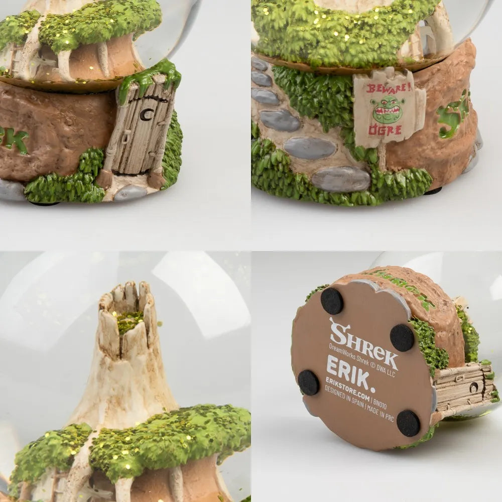 Shrek Dreamworks Snöglob i resin och glas med handmålad relief