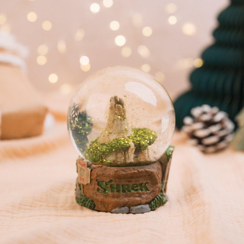 Shrek Dreamworks Snöglob i resin och glas med handmålad relief