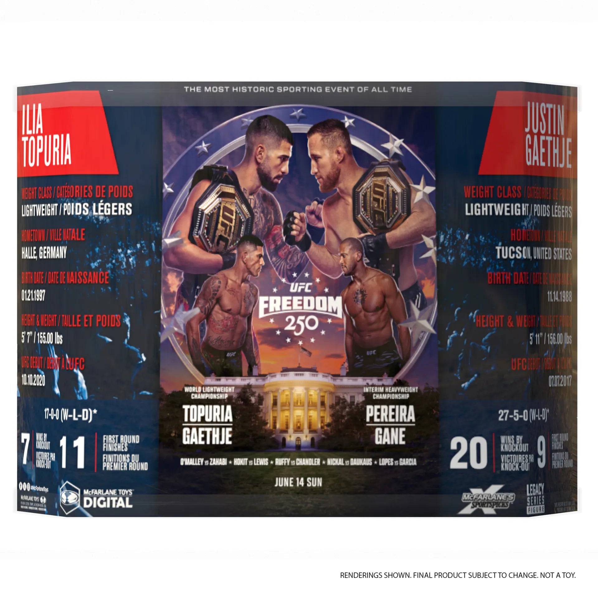 Ufc Posed Ilia Topuria & Justin Gaethje 2-pack Freedom 250 samlarfigurer