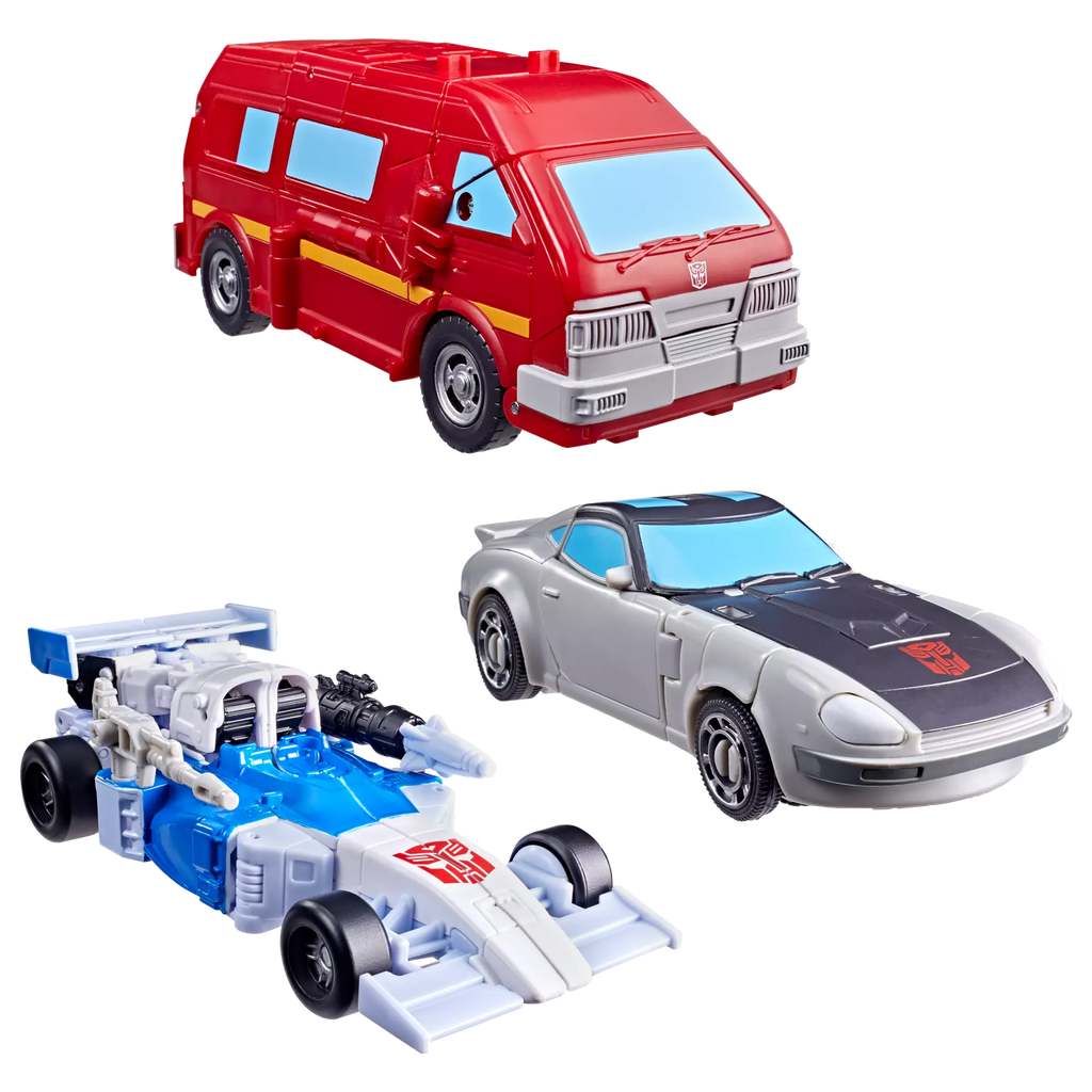 Transformers Age Of The Prime: Mirage, Ironhide och Bluestreak Actionfigurer