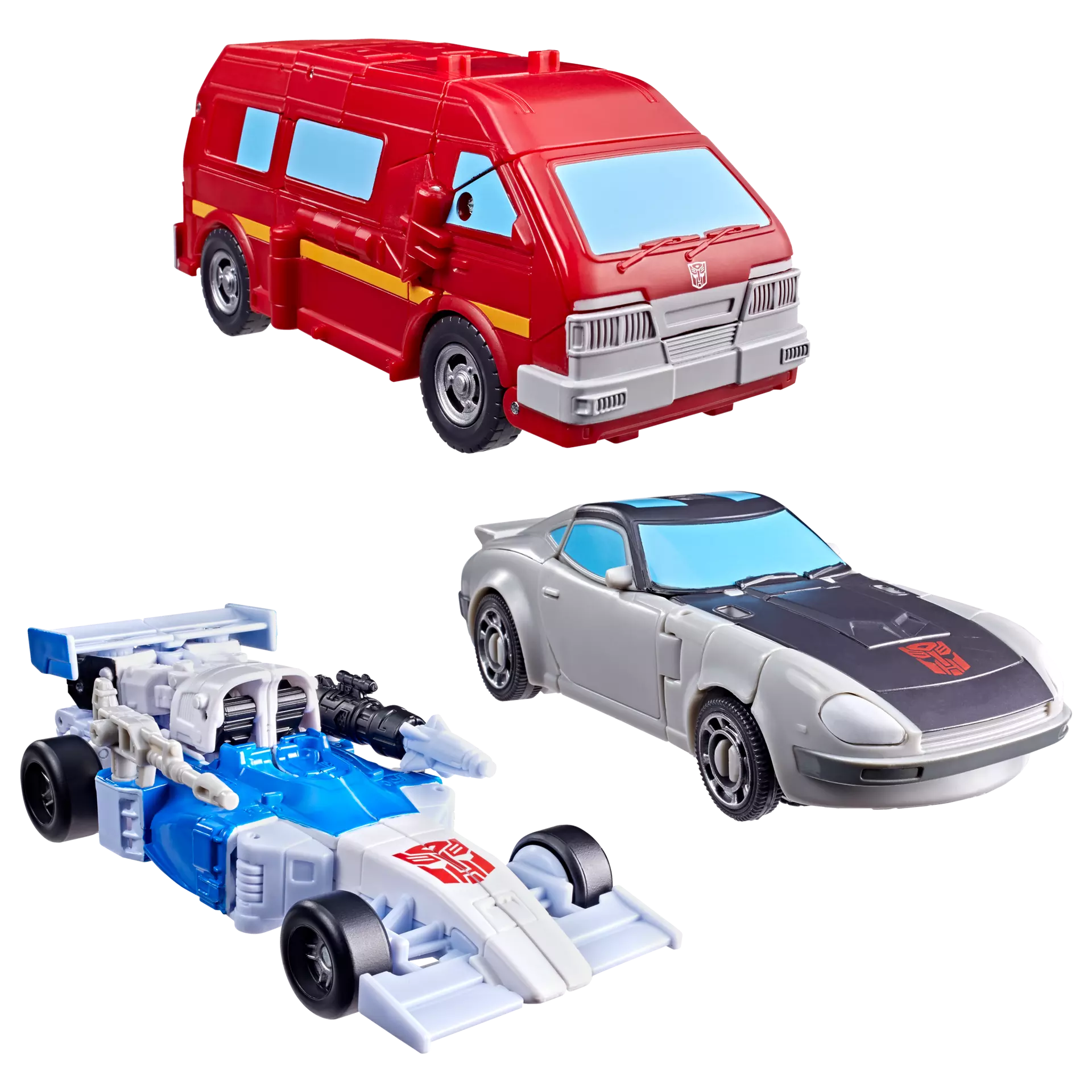 Transformers Age Of The Prime: Mirage, Ironhide och Bluestreak Actionfigurer