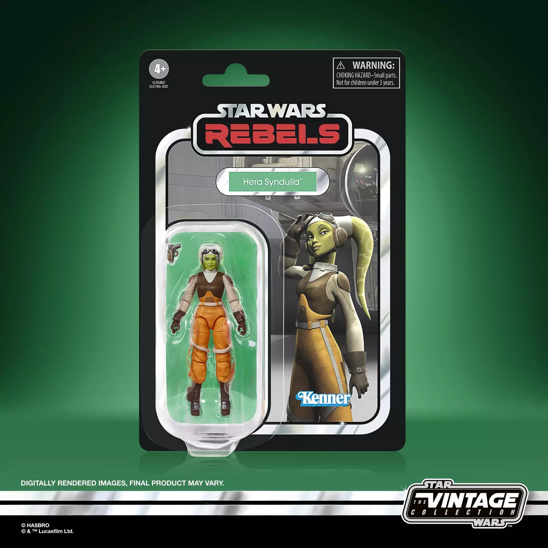 Star Wars Vintage Rebels Hera Syndulla Actionfigur 9,5 cm med utbytbara delar och tillbehör