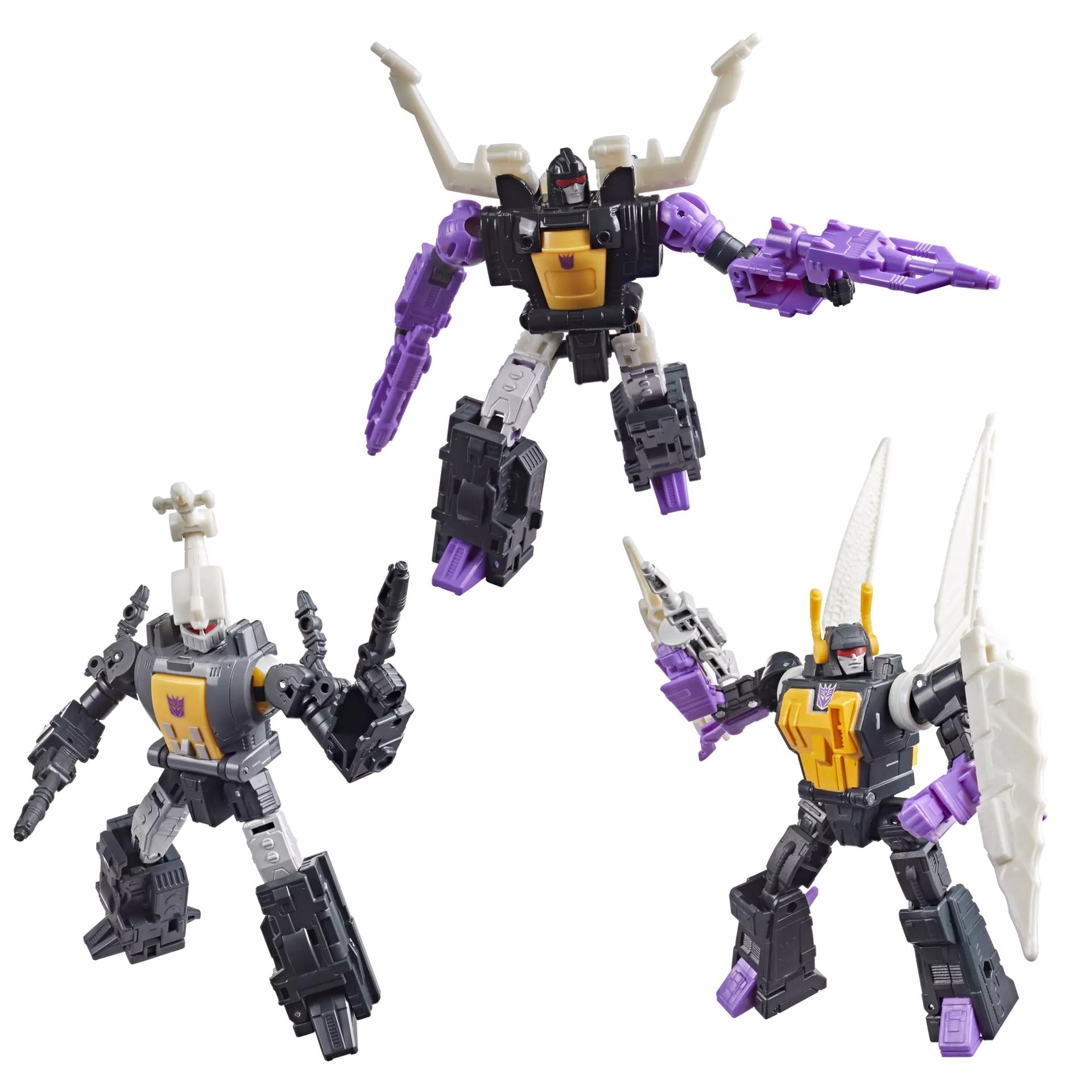Transformers The Movie Mtmte Insecticons Bombshell, Shrapnel och Kickback Actionfigurer