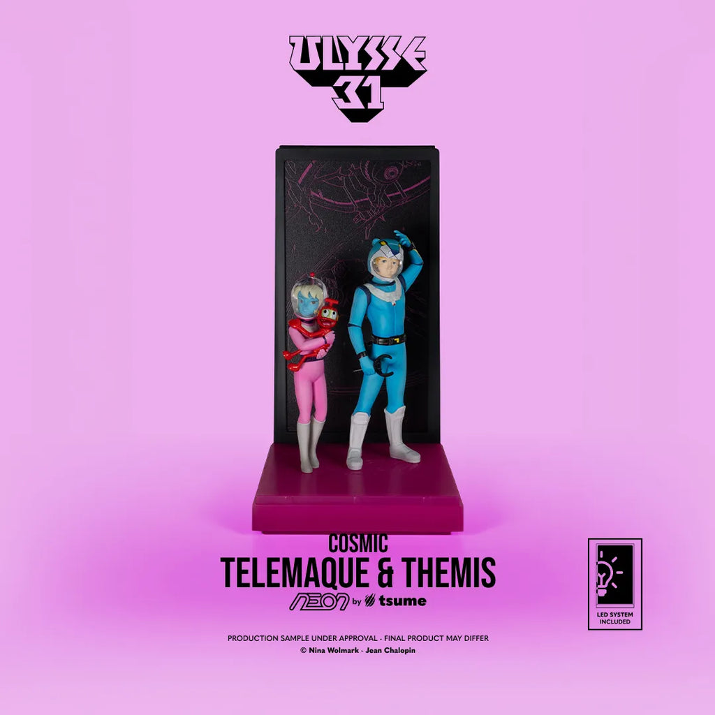 Ulysse 31 Telemachus och Themis Kosmisk Version Neonfigur
