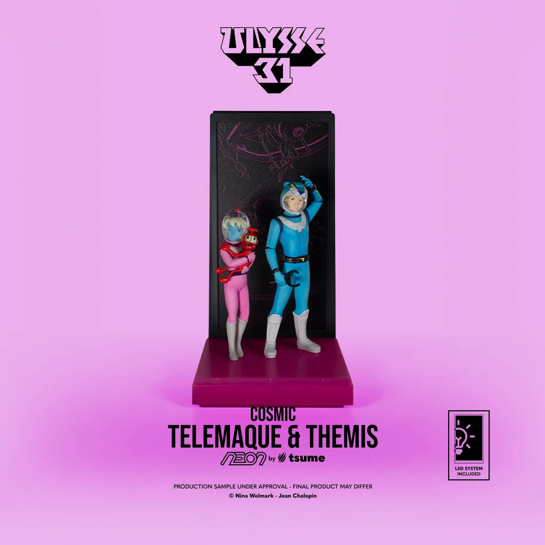 Ulysse 31 Telemachus och Themis Kosmisk Version Neonfigur