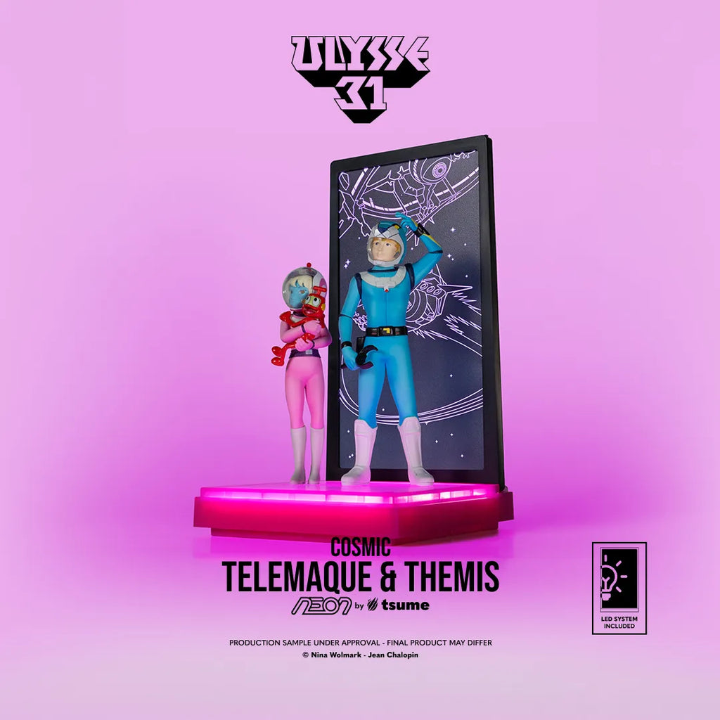 Ulysse 31 Telemachus och Themis Kosmisk Version Neonfigur