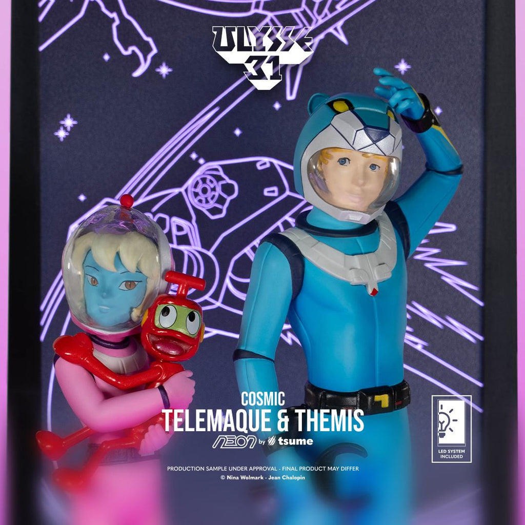 Ulysse 31 Telemachus och Themis Kosmisk Version Neonfigur