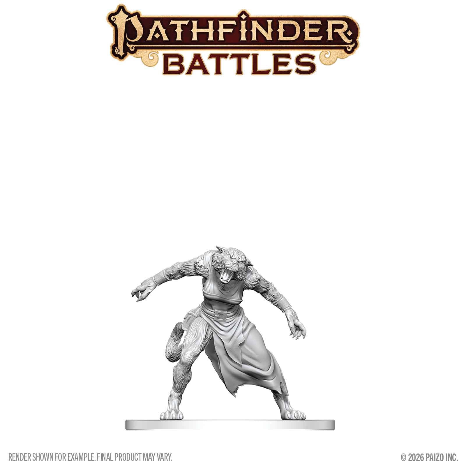 Pathfinder Battles Deep Cuts Weretiger – Detaljerad samlarfigur från Pathfinder Battles-serien