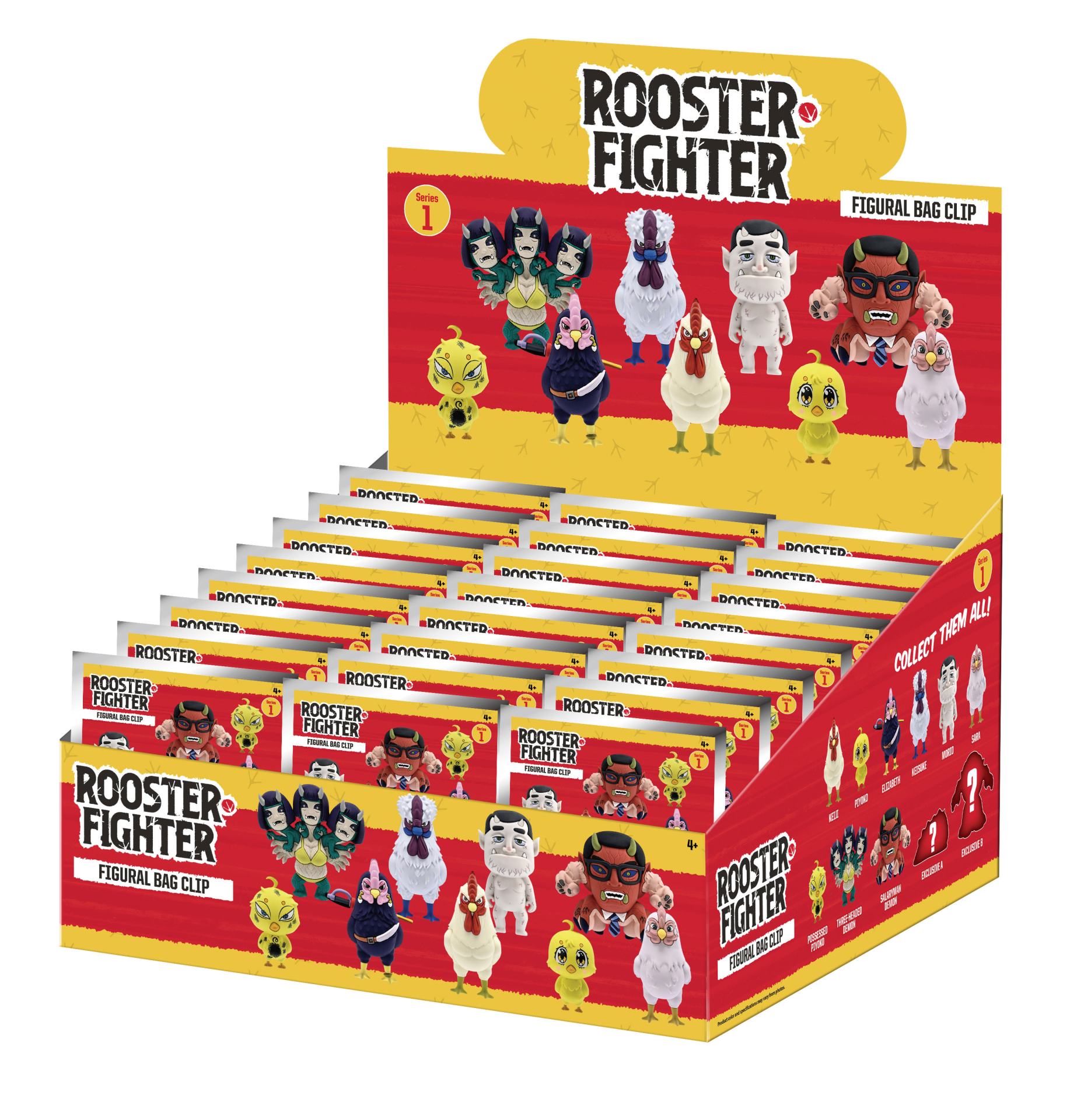 Rooster Fighter Bag Clip Blind Box Display (24)