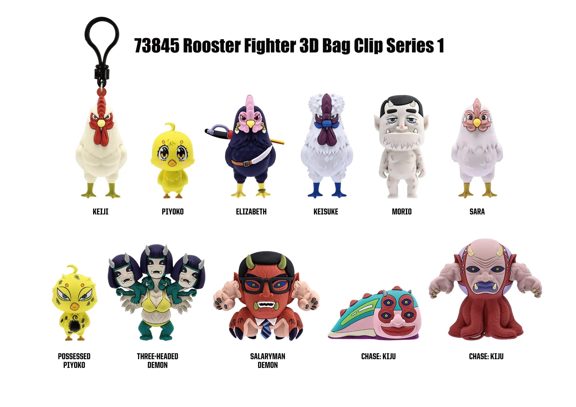 Rooster Fighter Bag Clip Blind Box Display (24)
