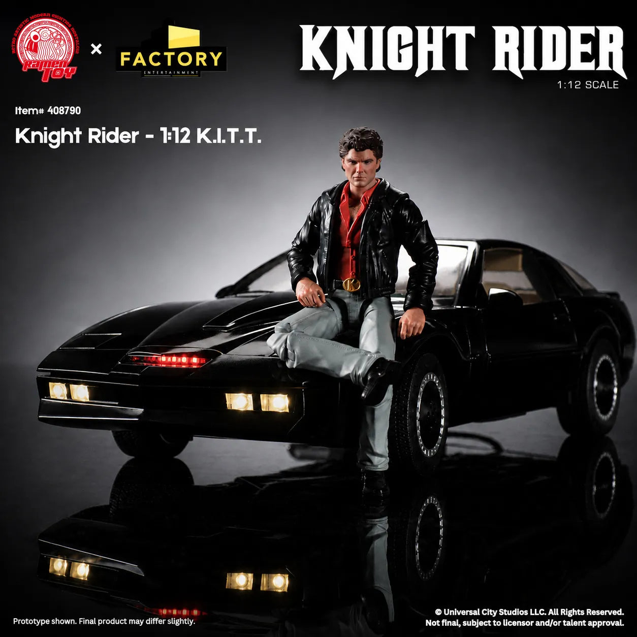 Knight Rider K.I.T.T. Vehicle & Michael Knight Actionfigur i skala 1:12