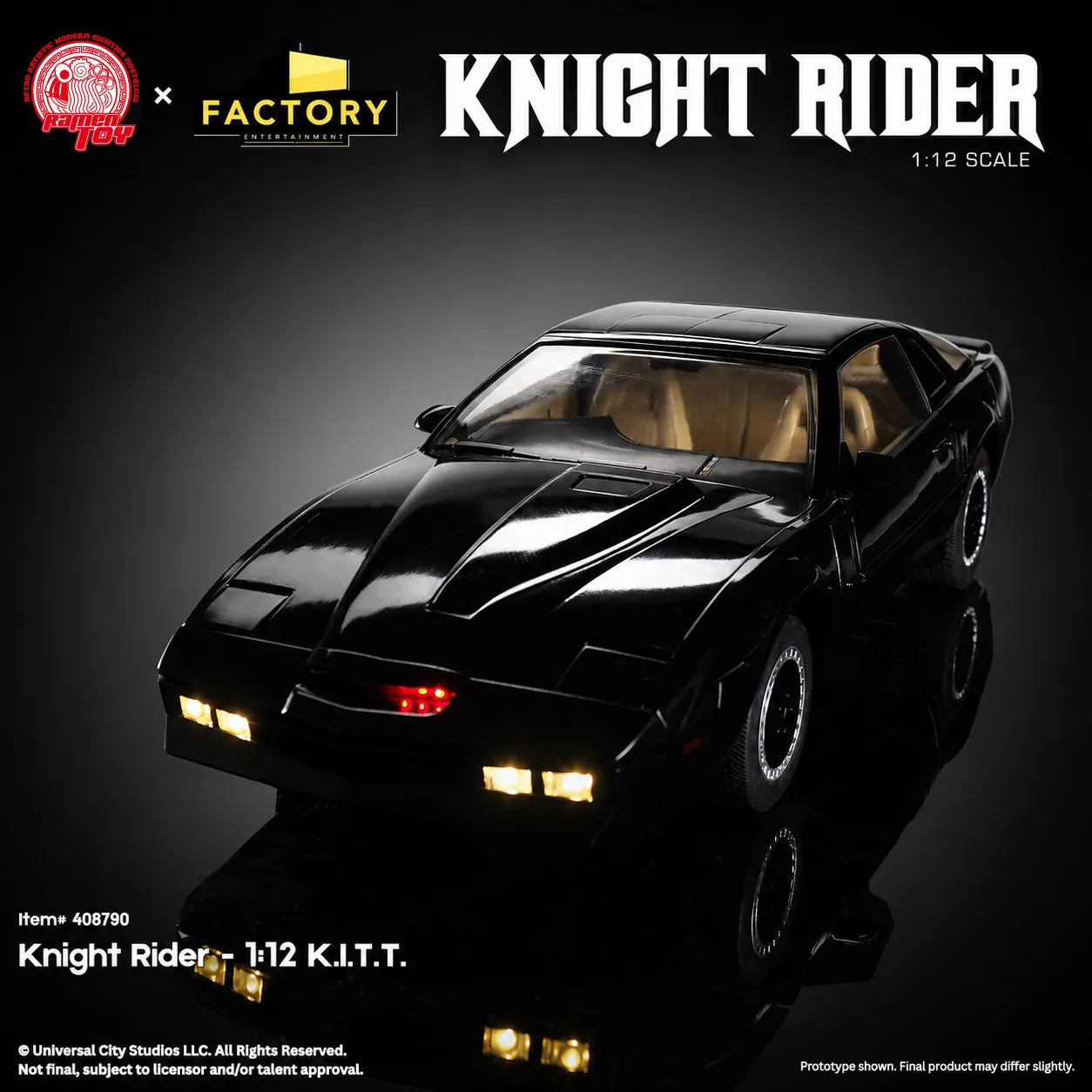 Knight Rider K.I.T.T. Vehicle & Michael Knight Actionfigur i skala 1:12